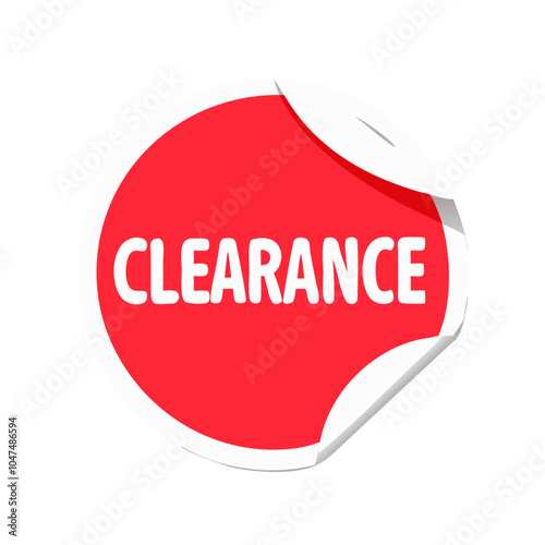 Clearance Sale Sticker in Red Circular Design