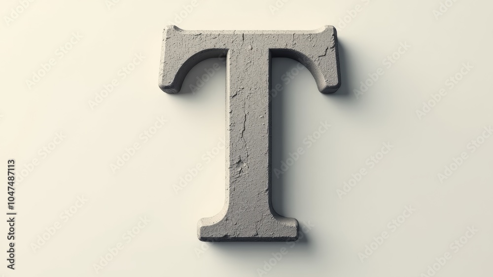 Elegant Textured Capital Letter 'T' on Soft Background Elegant Textured Capital Letter 'T' on Soft Background