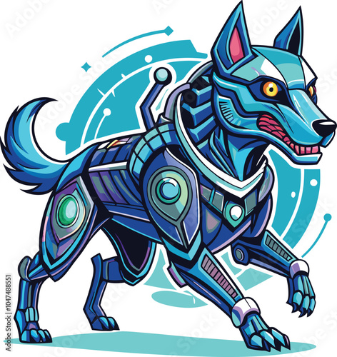 Cybernetic Canine A Futuristic Dog Illustration