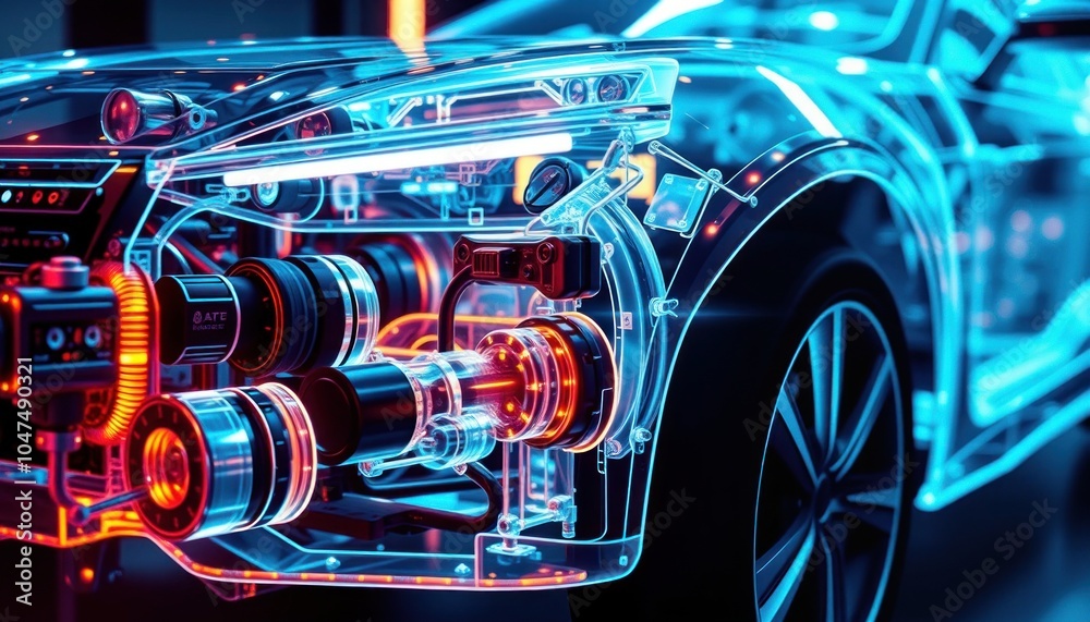 Fototapeta premium Futuristic car technology insights