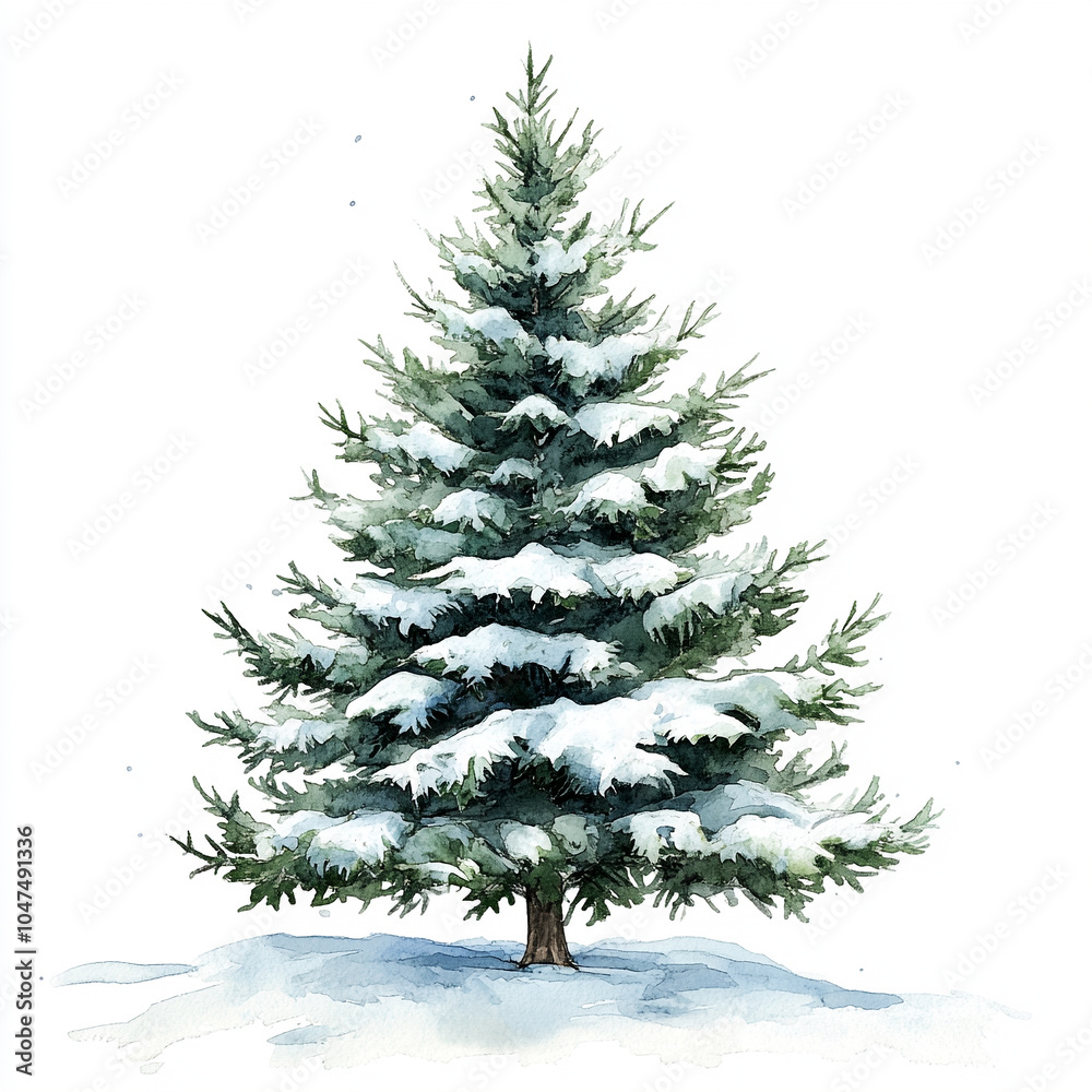 Obraz premium illustration of Christmas Tree on the white background