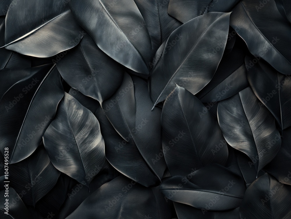 Fototapeta premium Dark and Mysterious Black Leaves