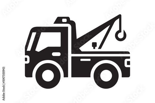 Tow Truck Silhouette Illustration – High-Resolution Vector for Designers