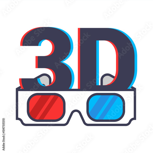 3D glasses for going to the cinema. watch a 3D movie.