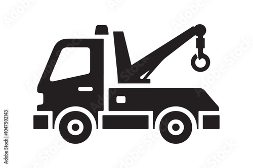 Tow Truck Silhouette Illustration – High-Resolution Vector for Designers