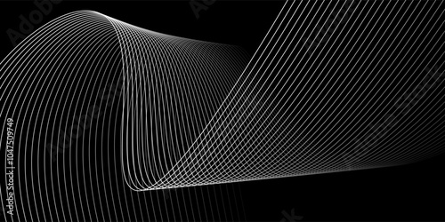 design of flowing lines and curves created against a dark background