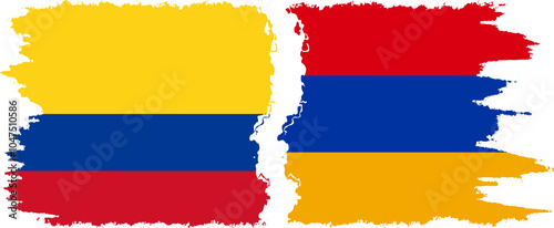 Free Download Armenia and Colombia grunge flags connection, vector - GFXLoad