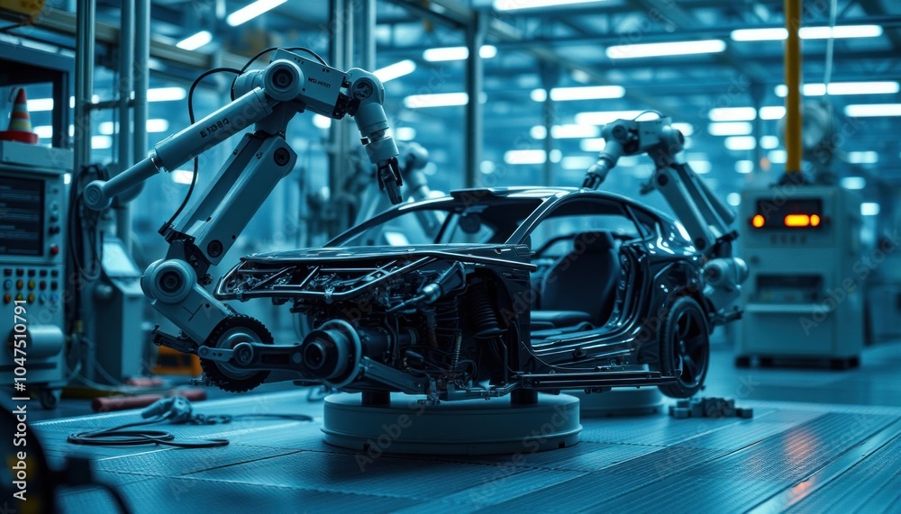 Fototapeta premium Automated car manufacturing process