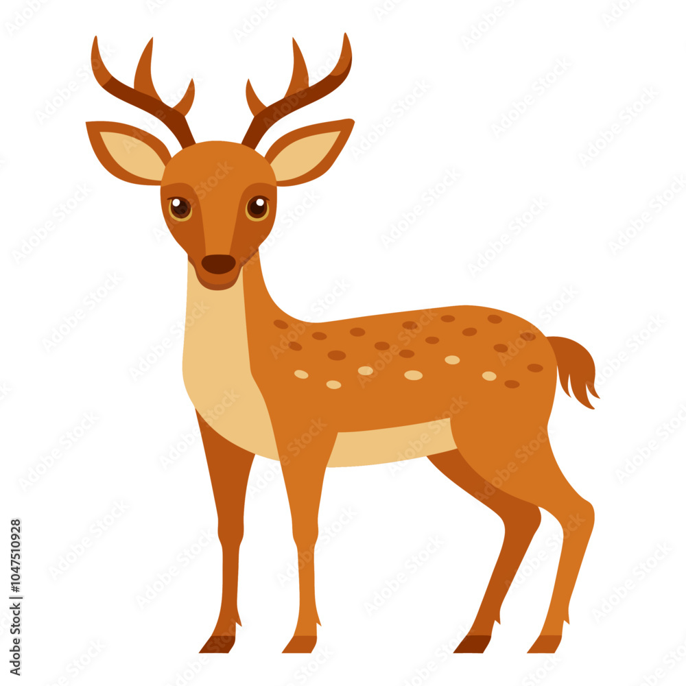 deer animal flat style isolated on white background. Vector illustration deer animal flat style isolated on white background. Vector illustration