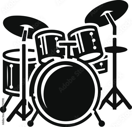 The basic elements of an electronic drum set: a drum set, a pair of plates, and a stand