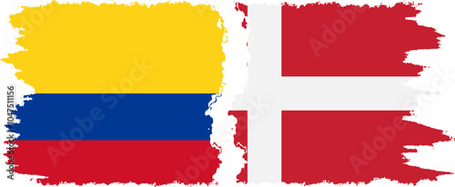 Free Download Denmark and Colombia grunge flags connection, vector - GFXLoad