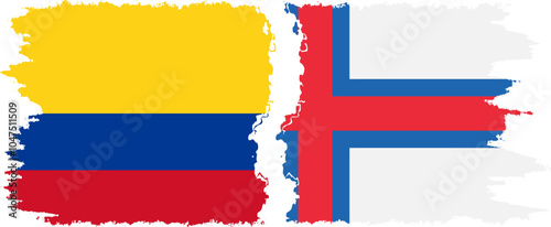 Free Download Faroe Islands and Colombia grunge flags connection, vector - GFXLoad