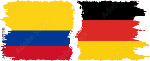 Free Download Germany and Colombia grunge flags connection, vector - GFXLoad