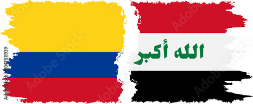 Iraq and Colombia grunge flags connection, vector Free Download Iraq and Colombia grunge flags connection, vector - GFXLoad