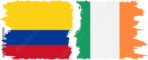 Free Download Ireland and Colombia grunge flags connection, vector - GFXLoad
