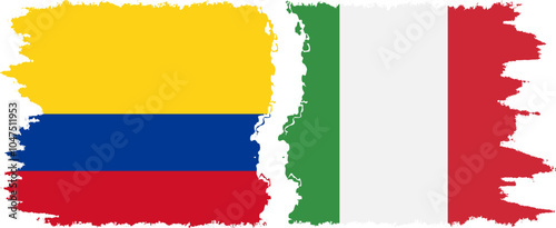 Free Download Italy and Colombia grunge flags connection, vector - GFXLoad