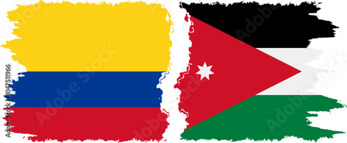 Free Download Jordan and Colombia grunge flags connection, vector - GFXLoad