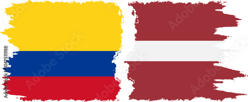Latvia and Colombia grunge flags connection, vector Free Download Latvia and Colombia grunge flags connection, vector - GFXLoad