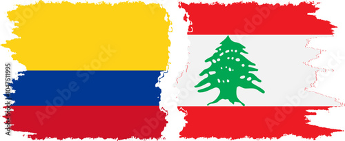 Lebanon and Colombia grunge flags connection, vector Free Download Lebanon and Colombia grunge flags connection, vector - GFXLoad