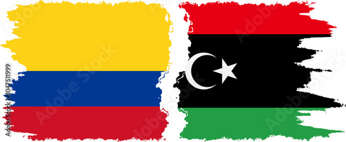 Libya and Colombia grunge flags connection, vector Free Download Libya and Colombia grunge flags connection, vector - GFXLoad