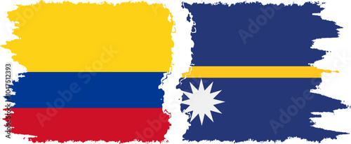 Nauru and Colombia grunge flags connection, vector Free Download Nauru and Colombia grunge flags connection, vector - GFXLoad