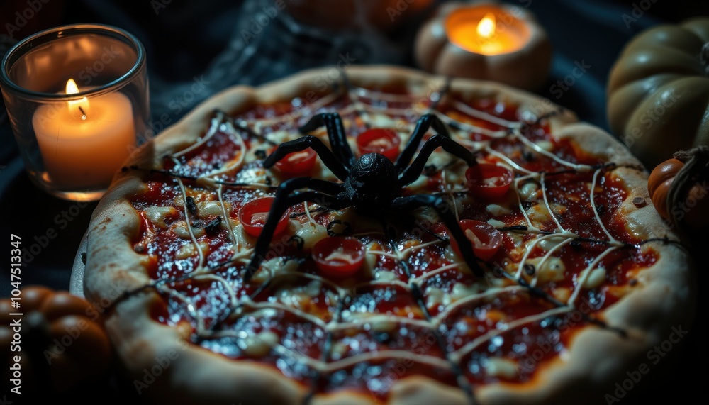 Spooky spider pizza delight Spooky spider pizza delight