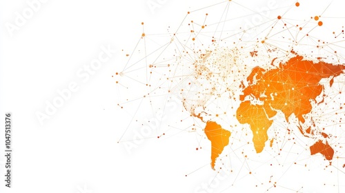 A website header or banner featuring a global network design. The background uses abstract connecting dots and lines, symbolizing global business, social networking, and internet technology.