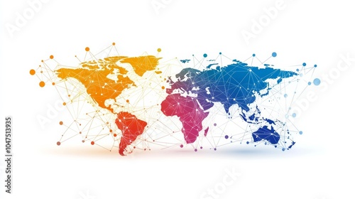 A website header or banner featuring a global network design. The background uses abstract connecting dots and lines, symbolizing global business, social networking, and internet technology.