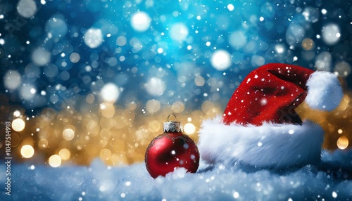 Festive Christmas Ornaments with Colorful Bokeh Lights