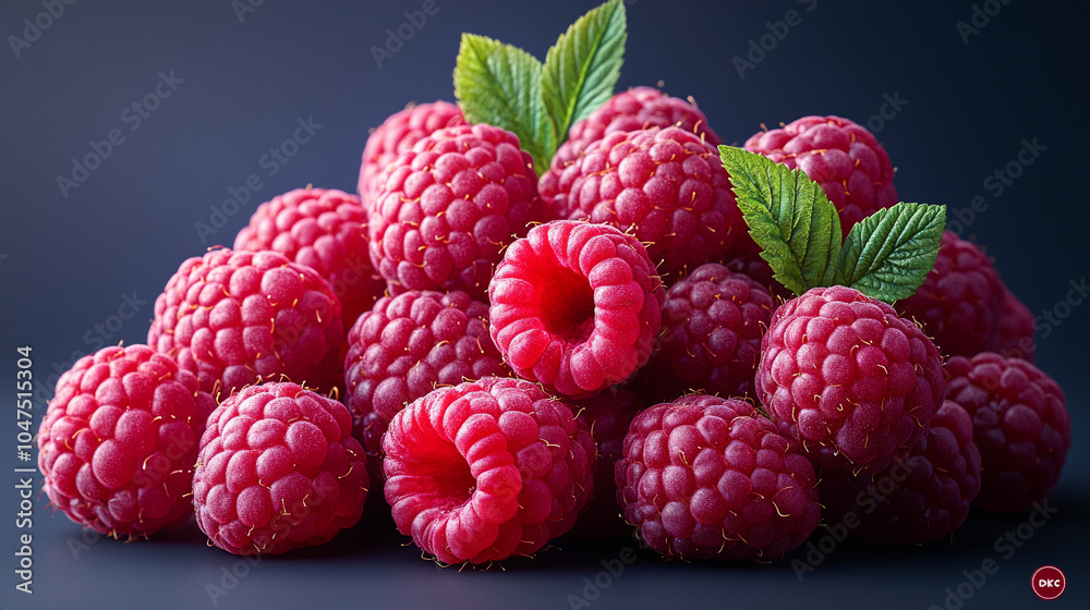 Fresh appetizing red raspberries arranged on a dark background. Fresh appetizing red raspberries arranged on a dark background.