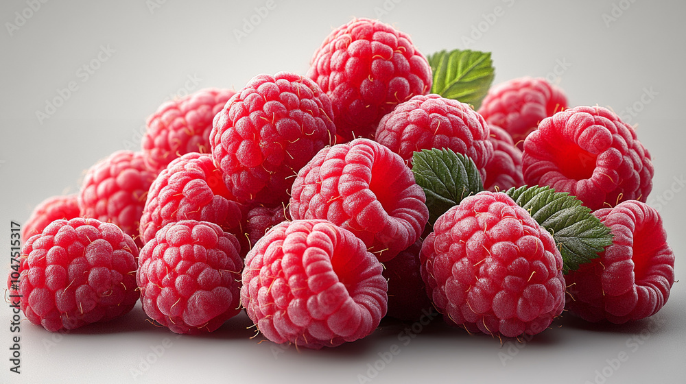 Fresh appetizing red raspberries arranged on a white background. Fresh appetizing red raspberries arranged on a white background.