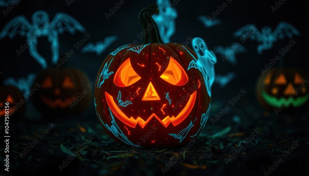 Spooky halloween pumpkin glow Spooky halloween pumpkin glow
