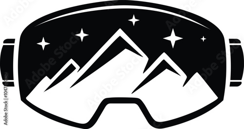 Ski Sport Logo, Winter Snow Sports Design Retro Vintage. Vector Illustration