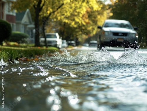 Water Splashing on a Street photo