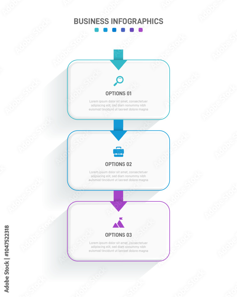 Vertical progress bar featuring 3 arrow-shaped elements, symbolizing the three stages of business strategy and progression. Clean timeline infographic design template. Vector for mobile presentation. Vertical progress bar featuring 3 arrow-shaped elements, symbolizing the three stages of business strategy and progression. Clean timeline infographic design template. Vector for mobile presentation.