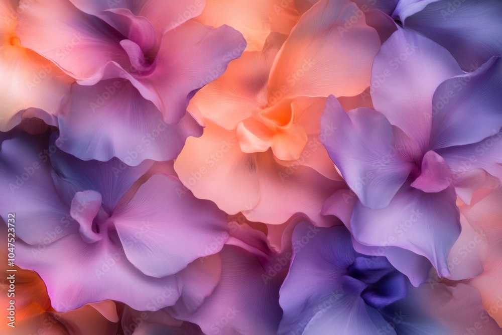 Elegant floral arrangement featuring deep purple and light pink flowers with warm orange highlights Elegant floral arrangement featuring deep purple and light pink flowers with warm orange highlights