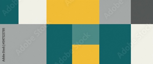 Layered rectangle banner with bold color blocks and wide blank middle area