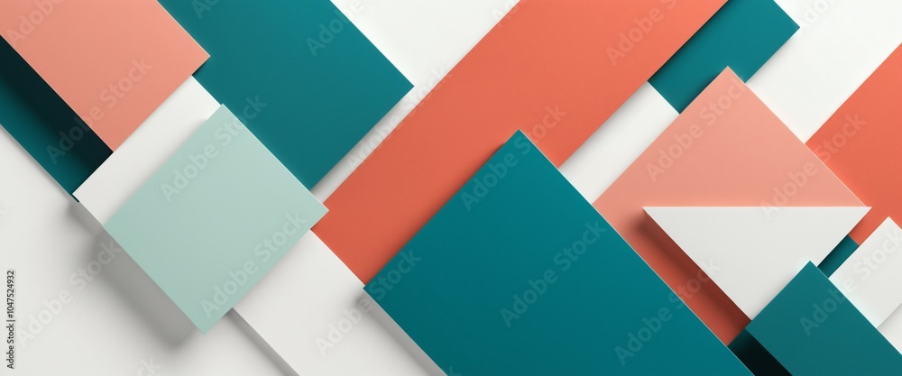 Rectangle layered banner with fragmented shapes and clear central space