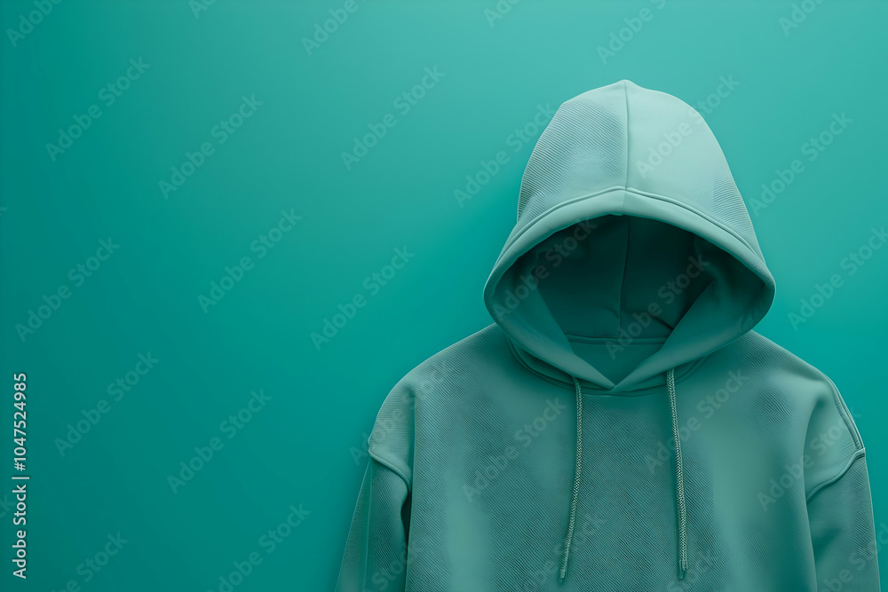 A mint green hoodie against a matching background, emphasizing simplicity and style. A mint green hoodie against a matching background, emphasizing simplicity and style.