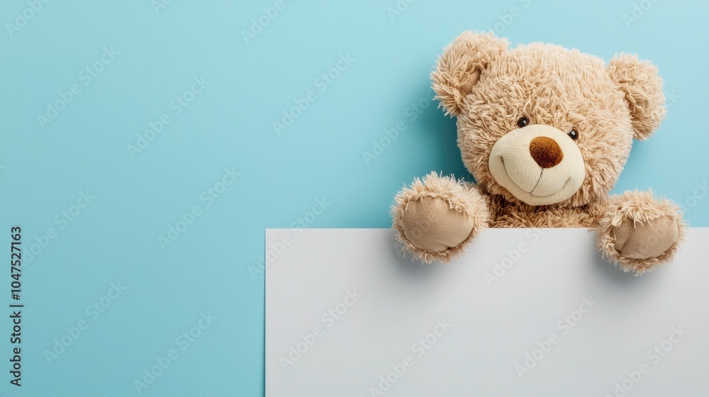 Soft Blue Backdrop with Adorable Bear Charm Soft Blue Backdrop with Adorable Bear Charm