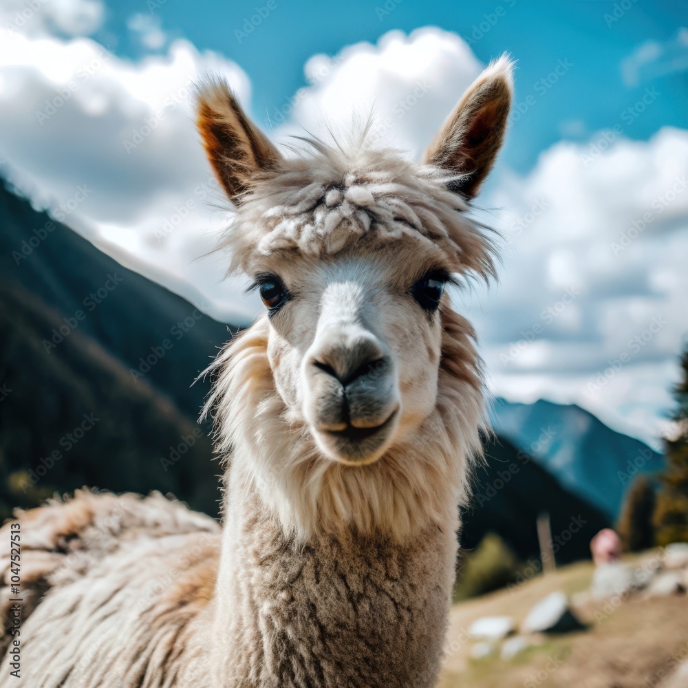 Fototapeta premium an alpaca animal natural background