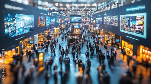 Wallpaper Mural A bustling exhibit hall filled with diverse visitors exploring innovative displays during a major technology trade event in the city Torontodigital.ca