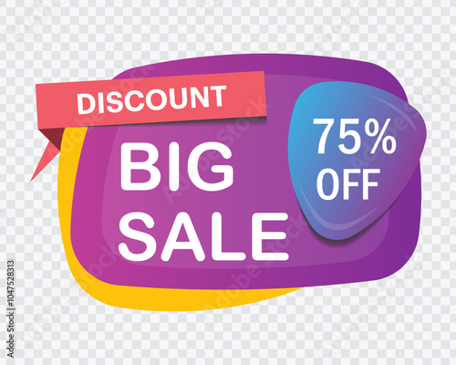 "Discount labels and big sale banner tags for standout promotions."