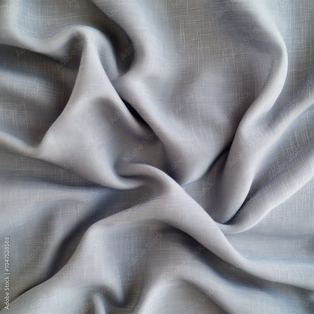 Soft gray fabric with elegant draping texture Soft gray fabric with elegant draping texture