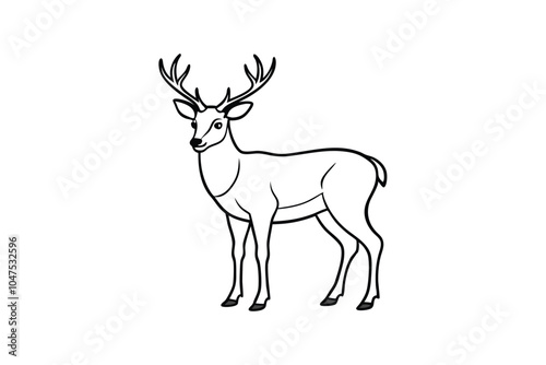 Deer Line Art Vector Illustration – Majestic and Rustic Wildlife Design for Elegant Nature Art