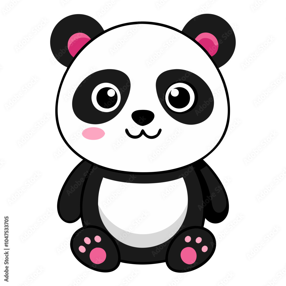 Adorable Panda Cub on White Background Adorable Panda Cub on White Background