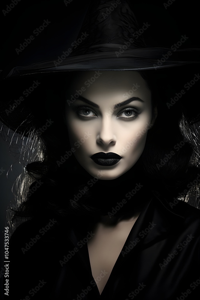 portrait of a woman with a black hat