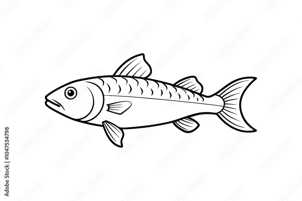 Fish Line Art Vector Illustration – Minimalist Ocean and Aquatic Design for Coastal and Marine Wildlife Art Fish Line Art Vector Illustration – Minimalist Ocean and Aquatic Design for Coastal and Marine Wildlife Art