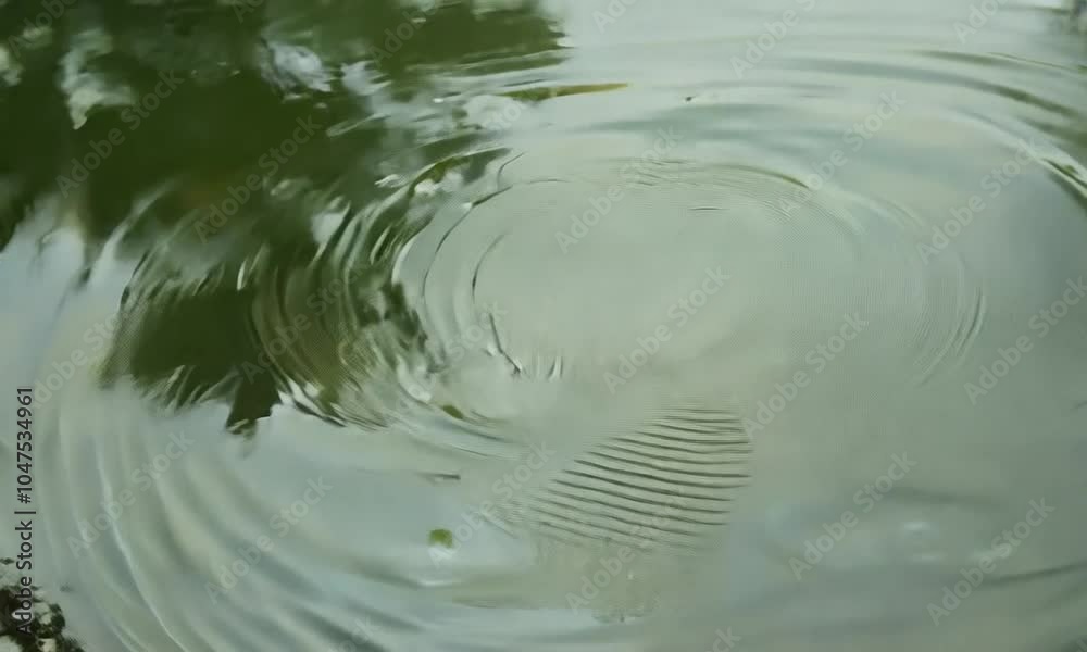 Rain Gently Falling on the Surface of a Garden Pond Rain Gently Falling on the Surface of a Garden Pond