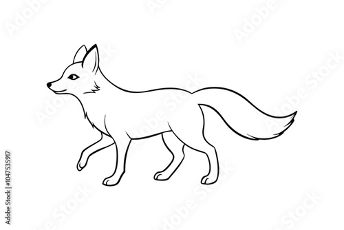 Elegant Fox Line Art Vector Illustration – Minimalist and Sleek Design for Modern Wildlife Art photo